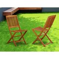 East West Furniture Cameron Solid Acacia Wooden Patio Folding Side Chair BCMCWNA